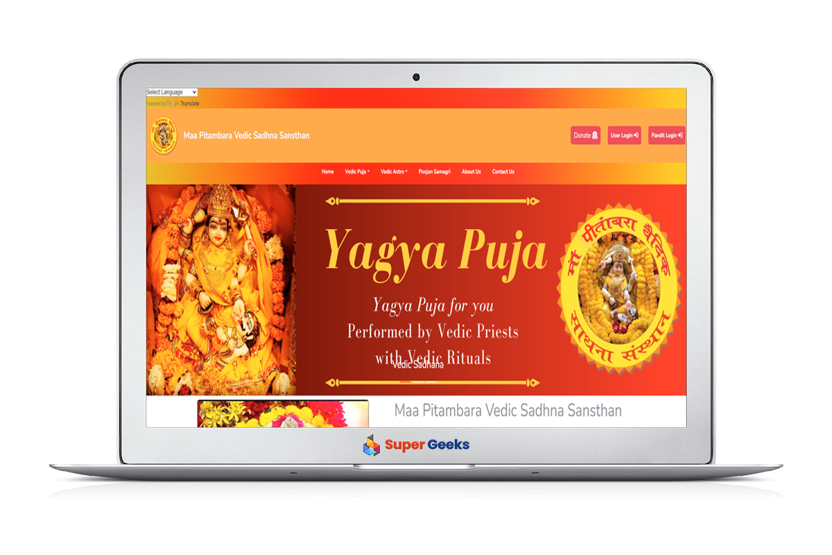 Vedic Pooja Website Development: Illustration of a serene altar with incense and offerings.