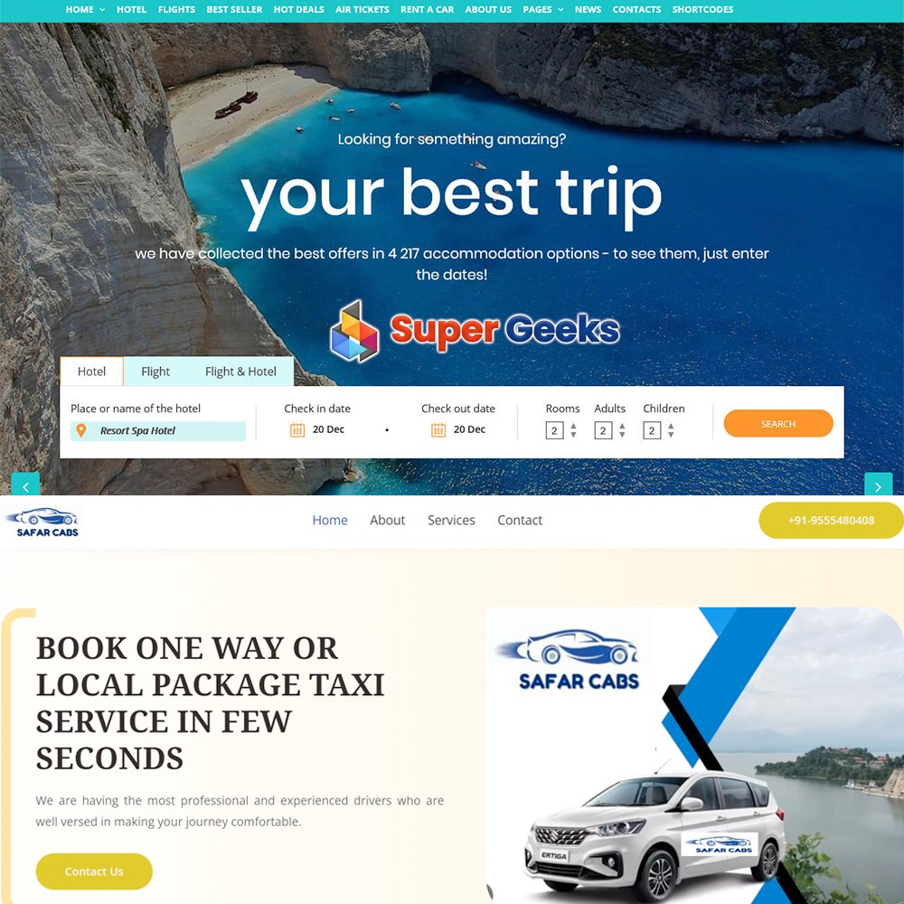 Travel and Online Booking web development company in India Banner